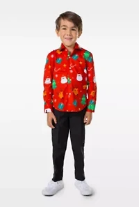SHIRT LS Festivity Red Boys