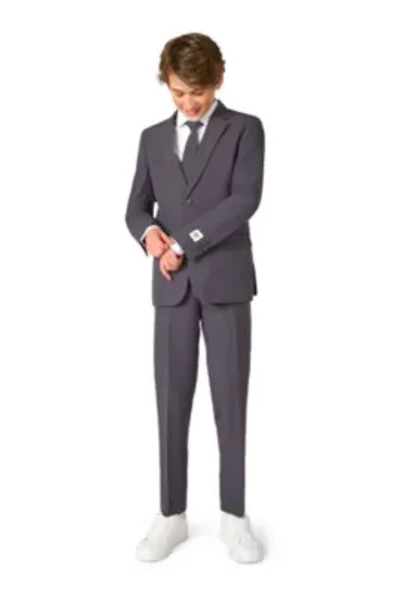 OppoSuits Teen Boys Charcool Solid Color Suit - Prom And Wedding Party Outfit Charcoal Black