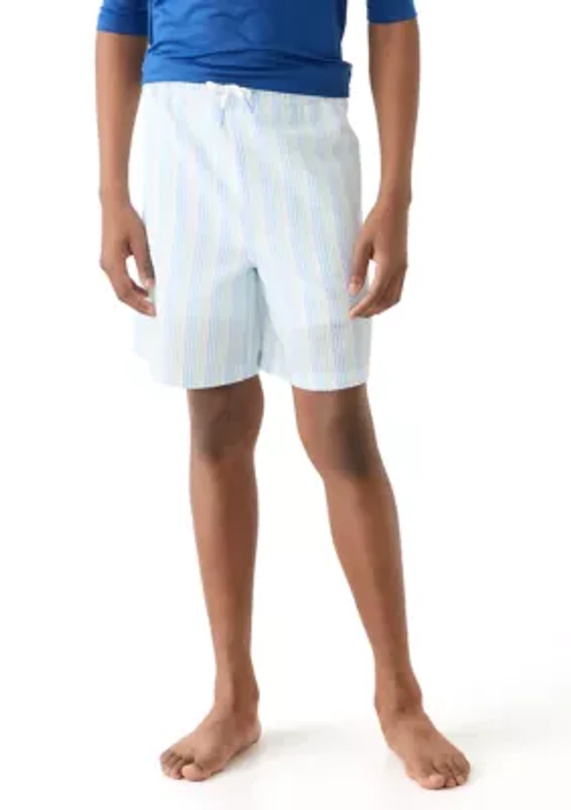 Boys 8-20 Seersucker Swim Trunks