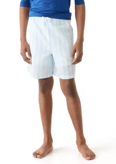 Boys 8-20 Seersucker Swim Trunks