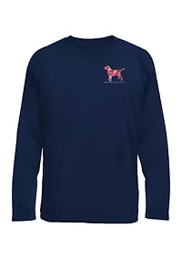 Boys 8-20 Navy Valentine's Long Sleeve T-Shirt