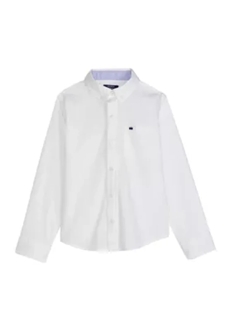 Boys 4-7 Woven Poplin Button Down Shirt