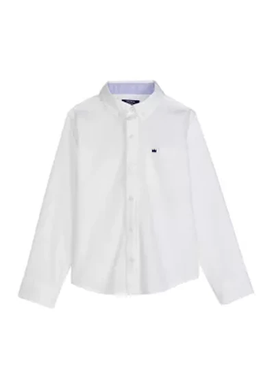 Boys 4-7 Woven Poplin Button Down Shirt