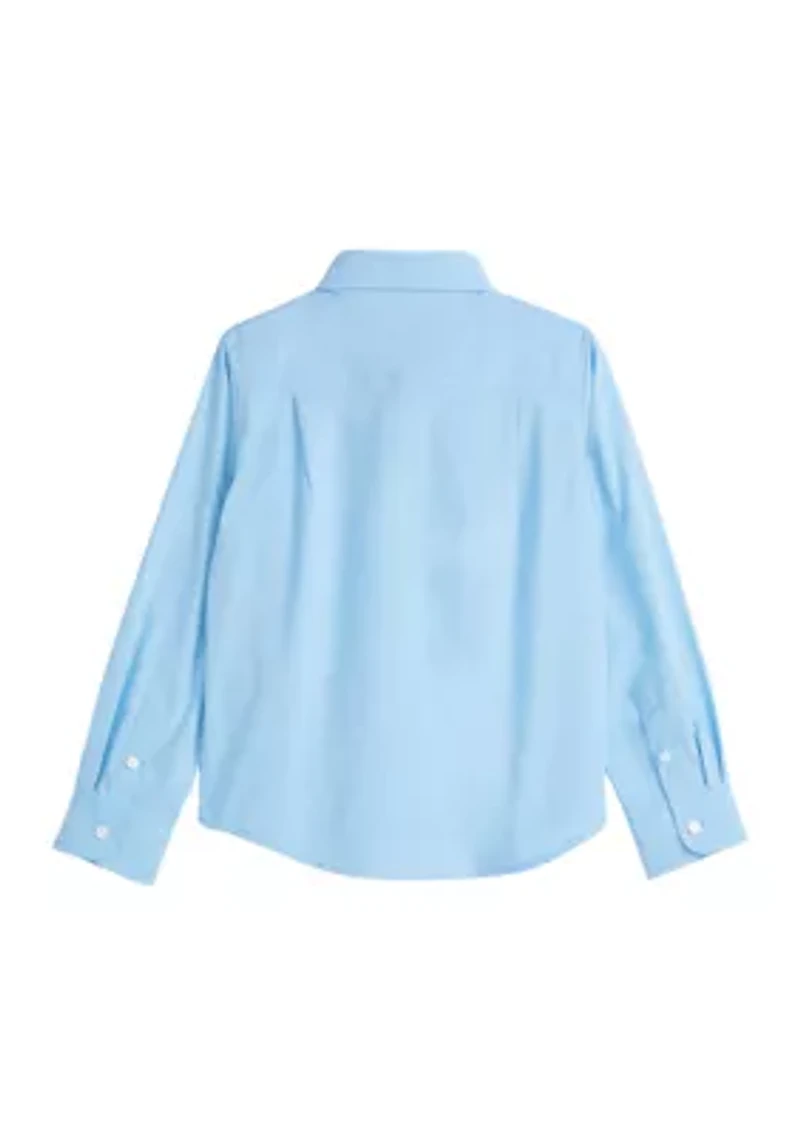 Boys 4-7 Solid Woven Poplin Button Down Shirt