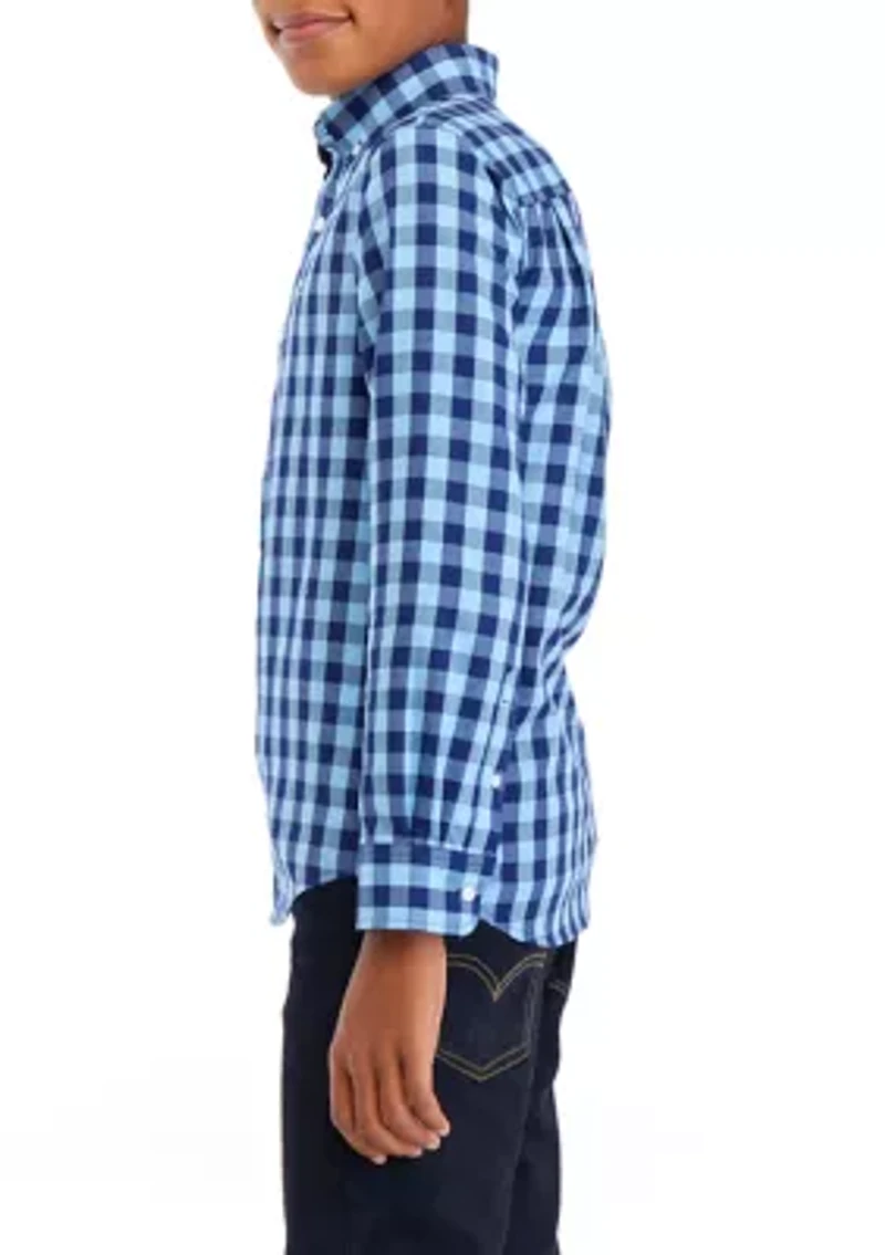 Boys 8-20 Twill Buffalo Check Shirt