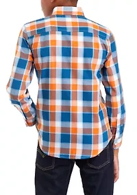 Boys 8-20 Woven Twill Plaid Shirt