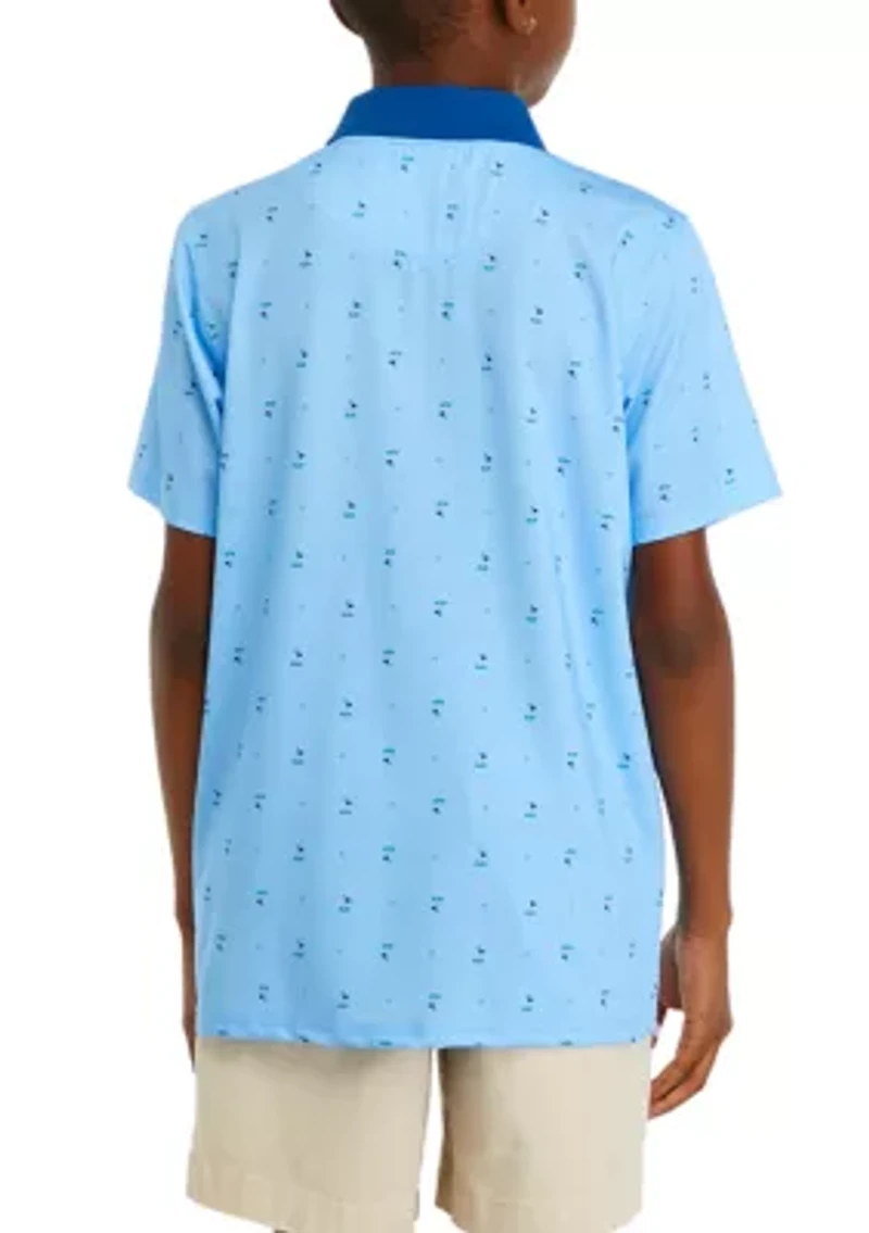 Boys 8-20 Golf Print Performance Polo Shirt