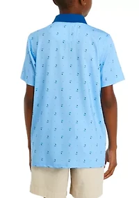 Boys 8-20 Golf Print Performance Polo Shirt