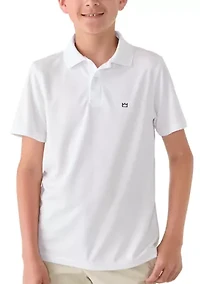 Boys 8-20 Husky Performance Pin Dot Polo Shirt