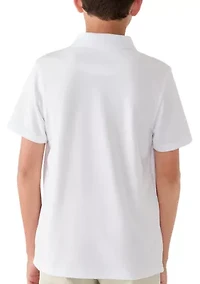 Boys 8-20 Husky Performance Pin Dot Polo Shirt