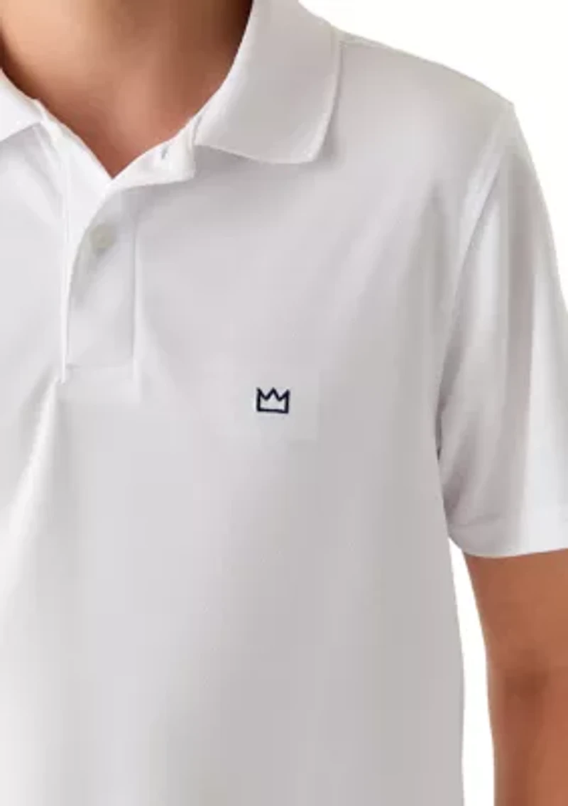 Boys 8-20 Husky Performance Pin Dot Polo Shirt