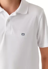 Boys 8-20 Husky Performance Pin Dot Polo Shirt