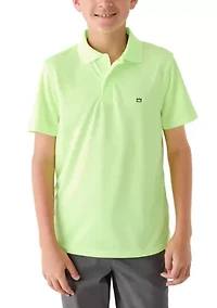 Boys 8-20 Husky Performance Pin Dot Polo Shirt