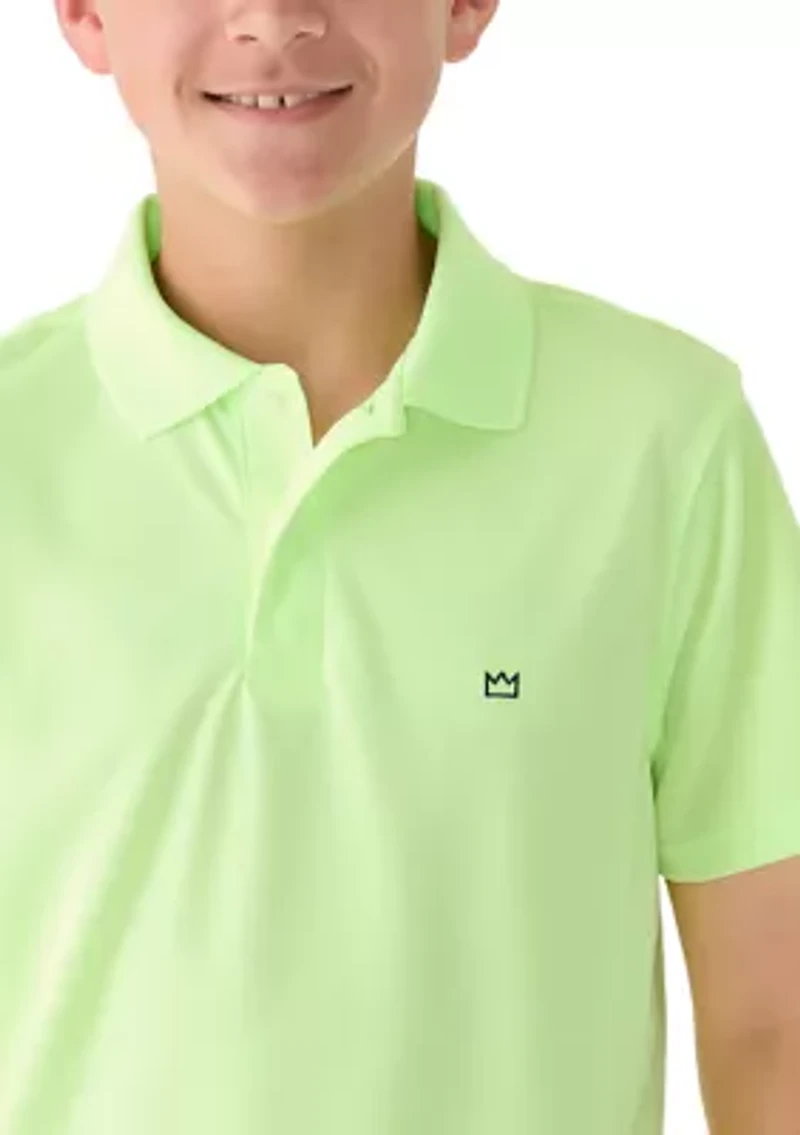 Boys 8-20 Husky Performance Pin Dot Polo Shirt