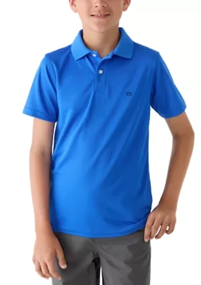 Boys 8-20 Husky Performance Pin Dot Polo Shirt