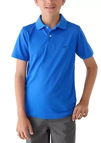 Boys 8-20 Husky Performance Pin Dot Polo Shirt
