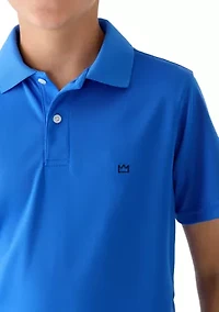 Boys 8-20 Husky Performance Pin Dot Polo Shirt