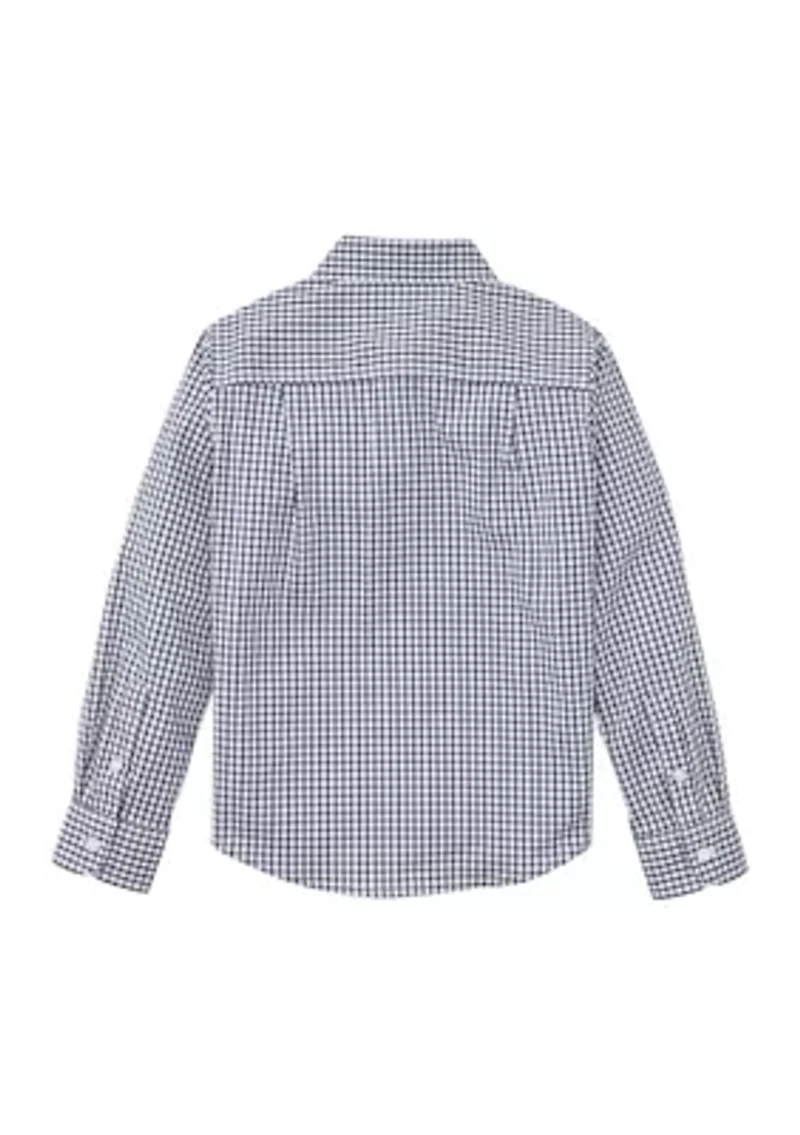 Boys 4-7 Long Sleeve Woven Gingham Shirt