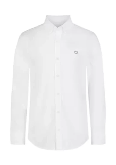 Boys 8-20 Solid Woven Poplin Shirt