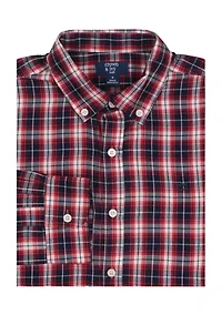 Boys 8-20 Woven Brushed Twill Button Down Shirt