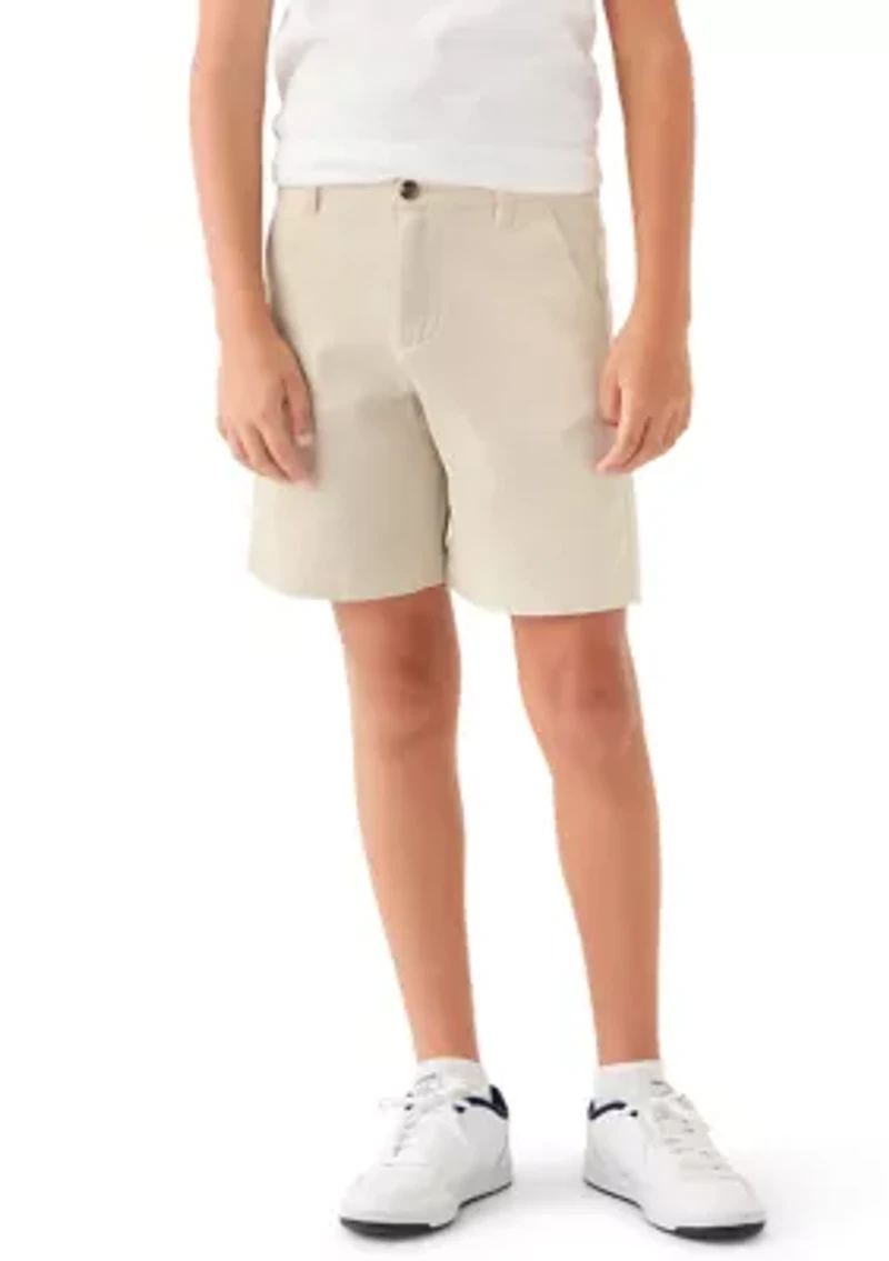 Boys 8-20 7-Inch Flat Front Twill Shorts