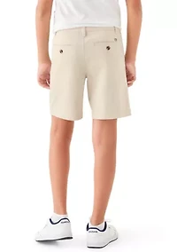 Boys 8-20 7-Inch Flat Front Twill Shorts