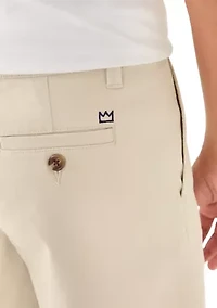 Boys 8-20 7-Inch Flat Front Twill Shorts