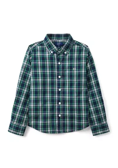 Boys 4-7 Long Sleeve Poplin Plaid Shirt