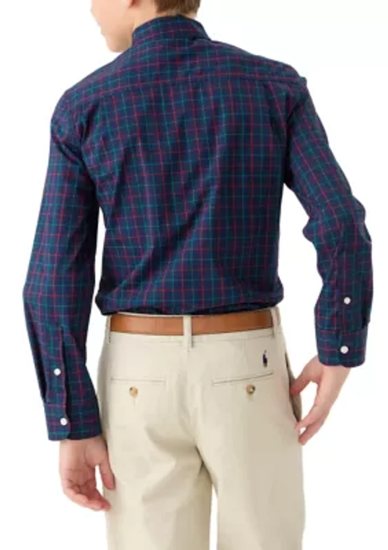 Boys 8-20 Poplin Plaid Shirt