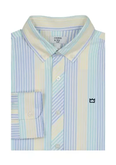 Boys 4-7 Woven Seaside Stripe Poplin Shirt