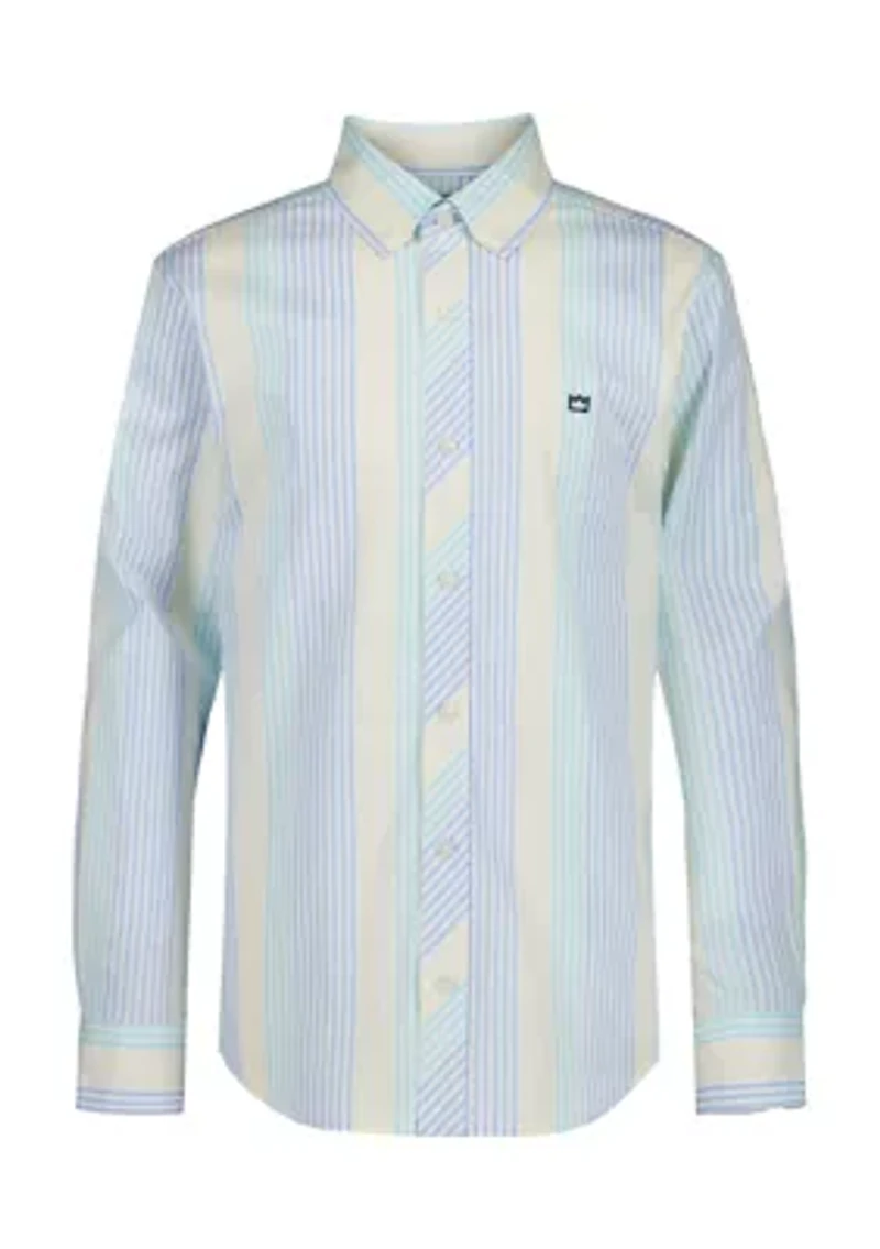 Boys 8-20 Woven Seaside Stripe Poplin Shirt