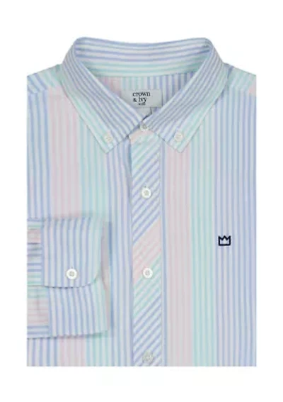 Boys 8-20 Long Sleeve Striped Poplin Shirt