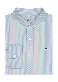 Boys 8-20 Long Sleeve Striped Poplin Shirt