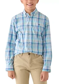 Boys 8-20 Woven Plaid Poplin Shirt