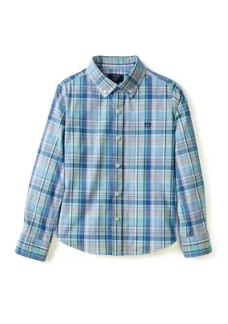 Boys 4-7 Coastal Plaid Poplin Shirt