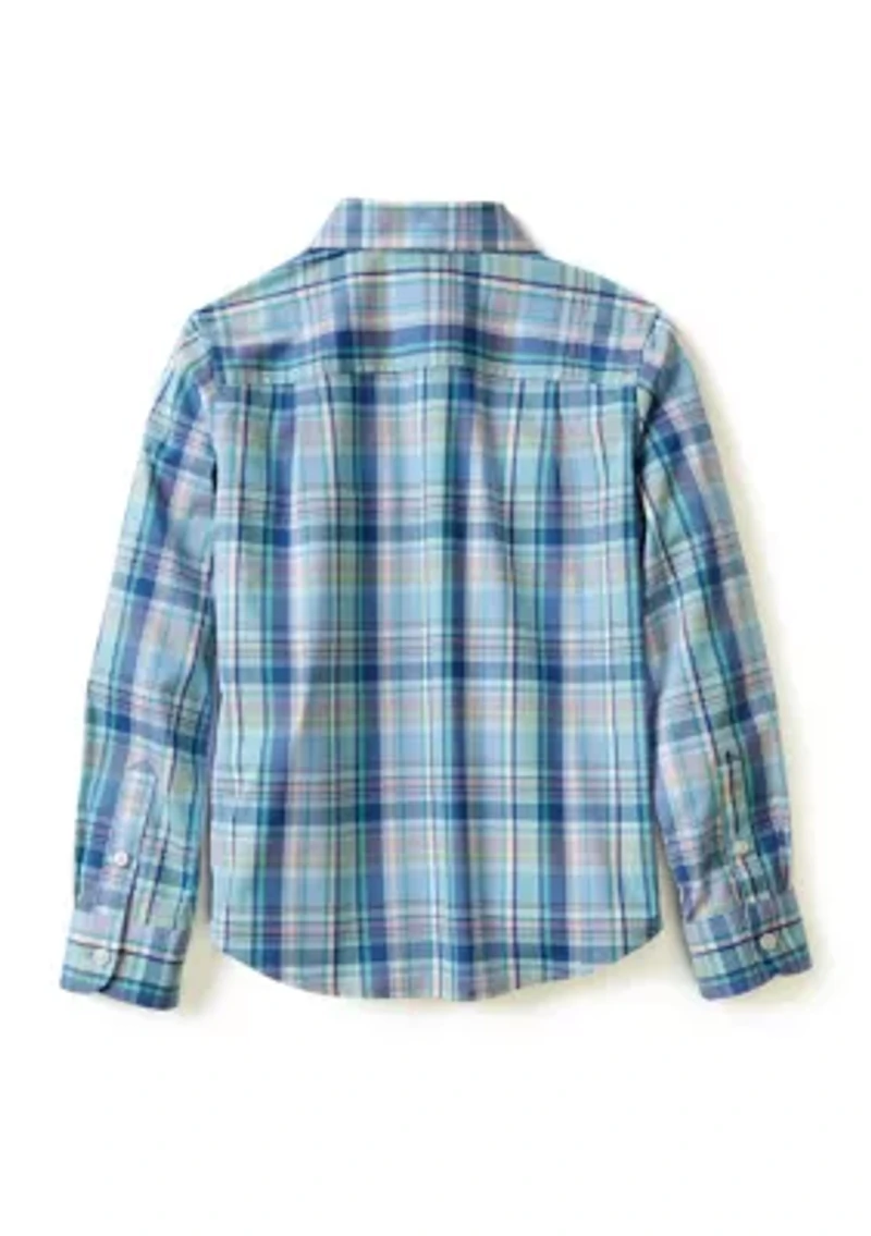 Boys 4-7 Coastal Plaid Poplin Shirt
