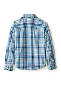 Boys 4-7 Coastal Plaid Poplin Shirt