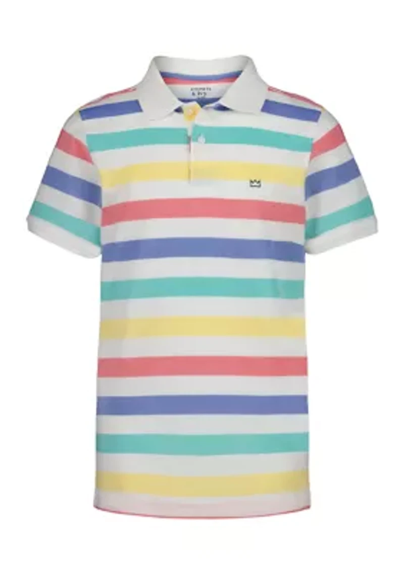 Boys 8-20 Short Sleeve Striped Polo Shirt