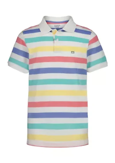 Boys 8-20 Short Sleeve Striped Polo Shirt