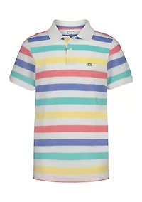 Boys 8-20 Short Sleeve Striped Polo Shirt
