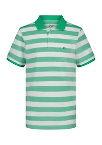 Boys - Varsity Striped Lacoste Piqué Polo Shirt