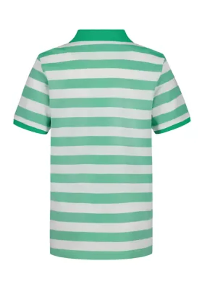 Boys - Varsity Striped Lacoste Piqué Polo Shirt