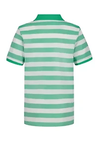 Boys - Varsity Striped Lacoste Piqué Polo Shirt