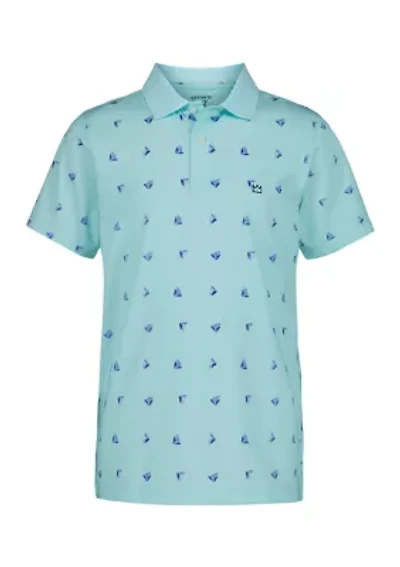 Boys 4-7 Boat Print Jersey Polo Shirt