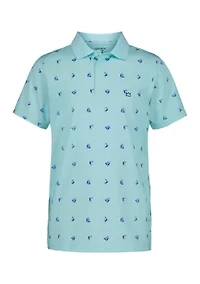 Boys 4-7 Boat Print Jersey Polo Shirt