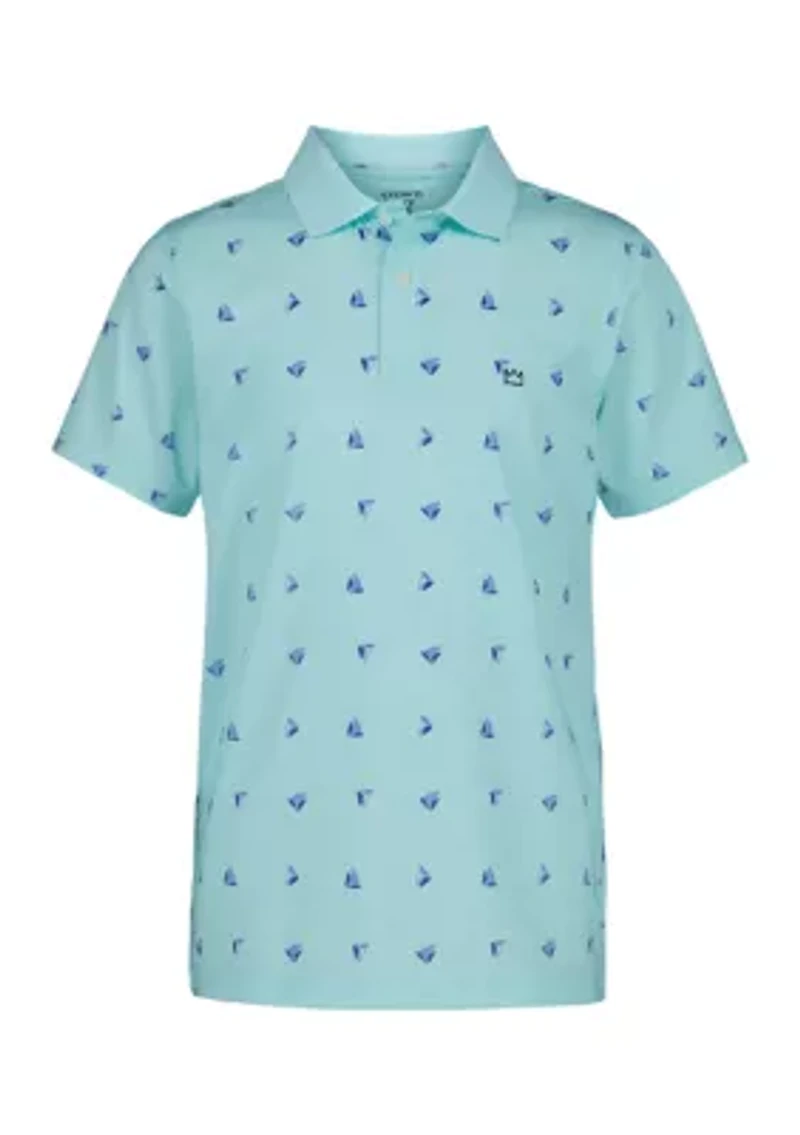 Boys 8-20 Boat Print Jersey Polo Shirt