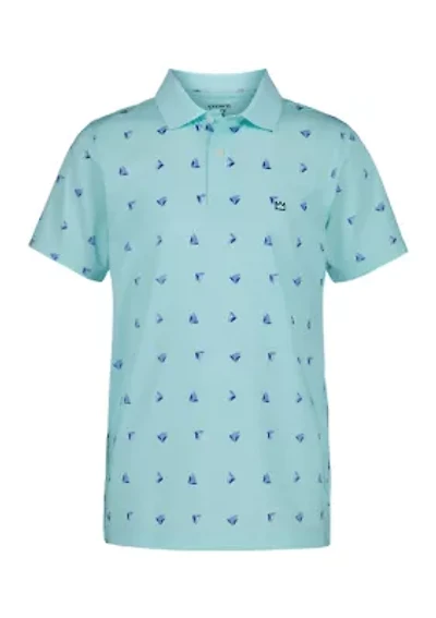 Boys 8-20 Boat Print Jersey Polo Shirt