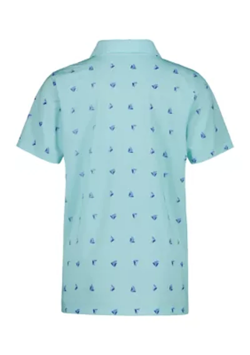 Boys 8-20 Boat Print Jersey Polo Shirt