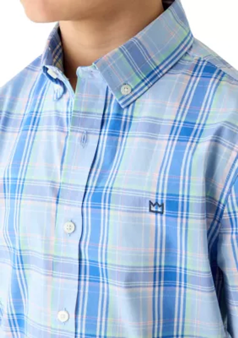Boys 8-20 Husky Plaid Woven Shirt