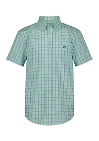 Boys 8-20 Plaid Short Sleeve Woven Shirt